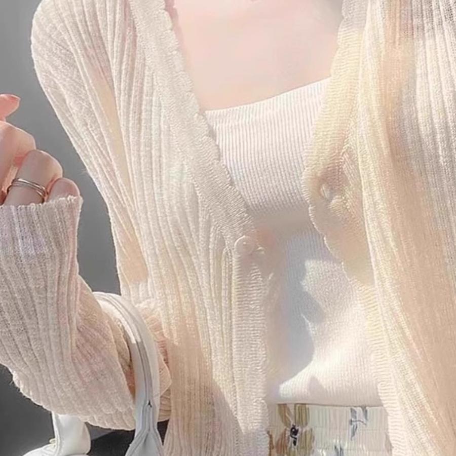 薄款冰丝防晒针织开衫女春夏图片