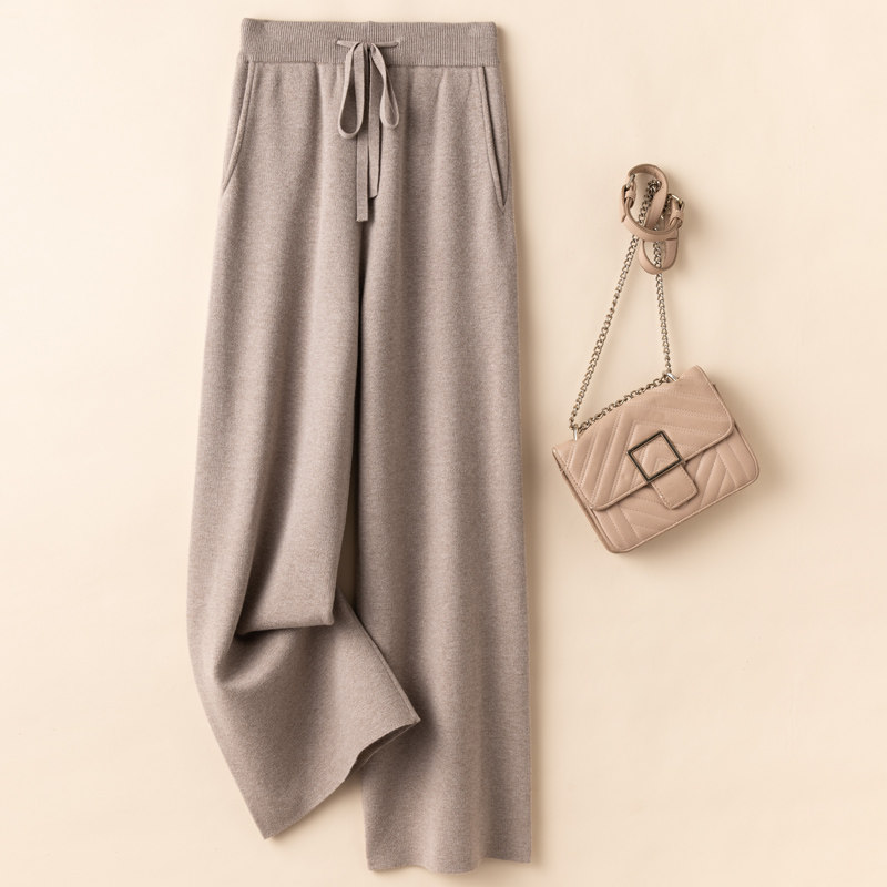 新款针织女裤高腰弹力垂感百搭打底裤拖地裤阔腿裤打底裤直筒裤女,女装/女士精品,休闲裤,淘宝优惠券,粉丝福利购,淘宝优惠卷