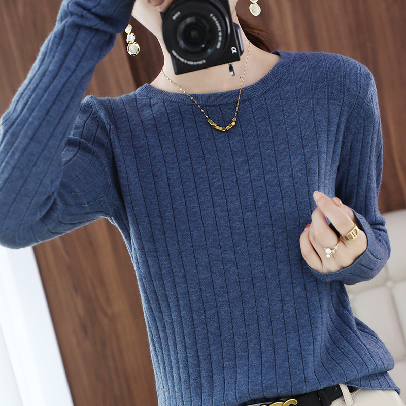 秋冬新款羊毛衫女圆领针织衫纯色百搭毛衣短款套头长袖打底衫毛衫,女装/女士精品,毛针织衫,淘宝优惠券,粉丝福利购,淘宝优惠卷