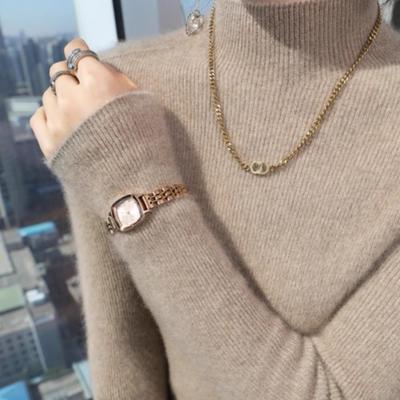 一线成衣无缝一体半高领打底女羊绒衫冬季毛衣紧身长袖羊毛针织衫