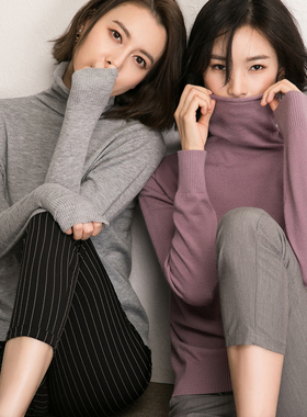 反季清仓【秒杀28元】秋季羊毛衫女高领套头大码加厚打底毛衣短款
