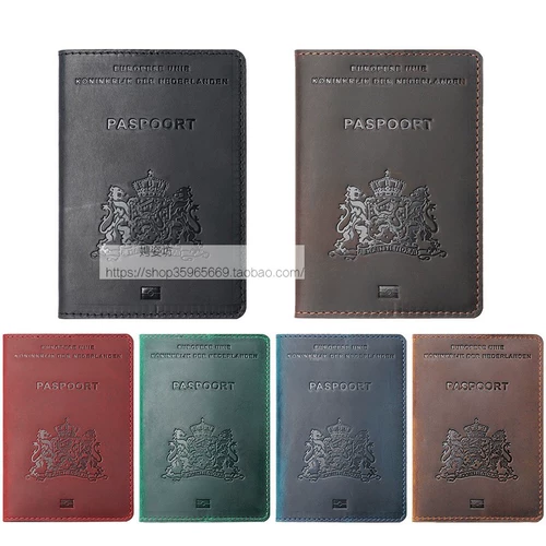 Голландская паспортная крышка голландского кожаного паспорта, туристическая папка