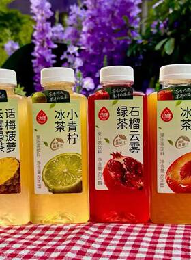 动康果汁茶饮料石榴云雾话梅菠萝绿茶红杏小青柠冰茶450ml装饮料