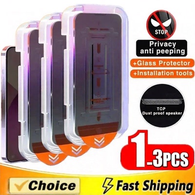 3Pcs Oleophobic Coating Dust Free Installation Privacy Screen Protector For iPhone 17 Anti-spy Glass