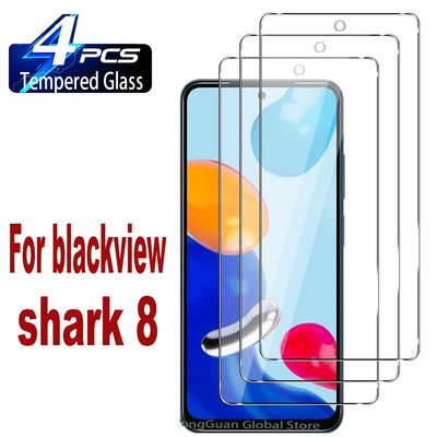 2/4Pcs 9H Tempered Glass Film For Blackview Shark 8 HD Prote
