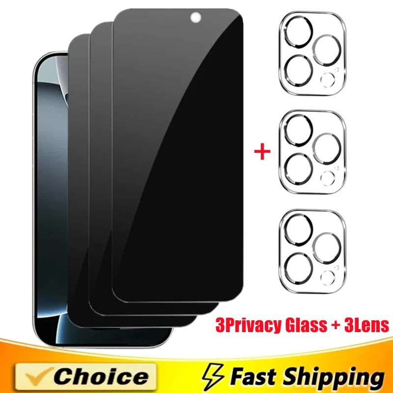 6-in-1 Privacy Screen Protector For iPhone 16 14 11 12 13 15
