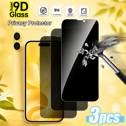 3Pcs Anti Spy Screen Protectors for iPhone 17 16 15 18 Pro M