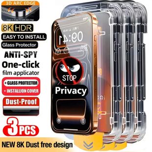 3Pcs Oleophobic Coating Privacy Screen Protector For iPhone