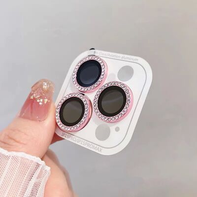 3-2Pcs Luxury Diamond Camera Protector For IPhone 17 16 15 1
