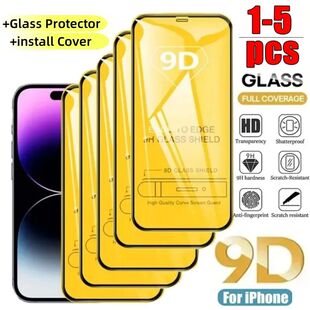 1-5PCS 9D Tempered Glass Screen Protector For iPhone X XR X