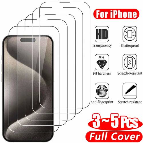 Clear Glass Film For iPhone 17 16 15 Pro Max Screen Protecto