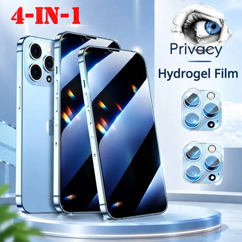2+2PCS Anti Spy Screen Protector For iPhone 17 16 15 14 Priv