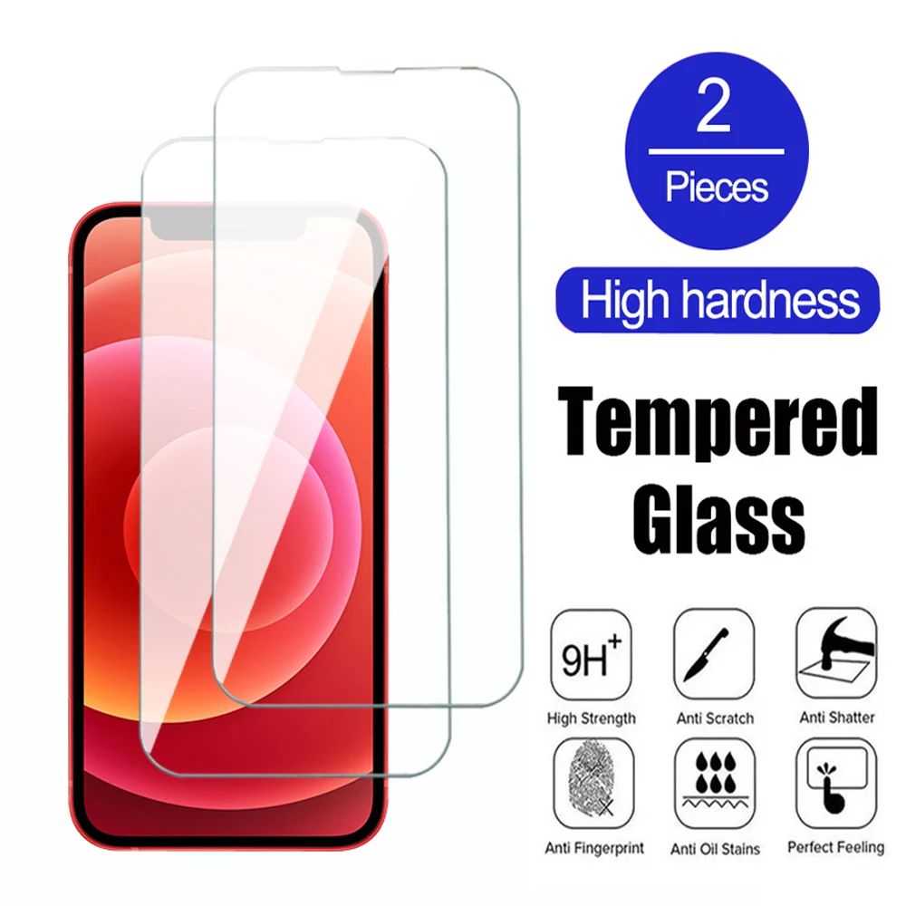 2Pcs Clear Tempered Glass For Apple IPhone 7 8 11 12 Plus Pr