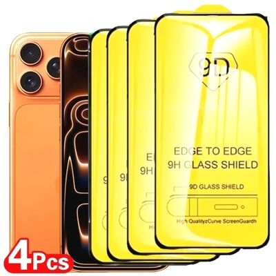 4Pcs 9D Screen Protector For IPhone 17 16 Pro Max 17Air 16e