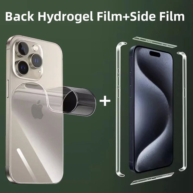 Frame Hydrogel Film For iPhone 15 Pro Max Back Screen Protec