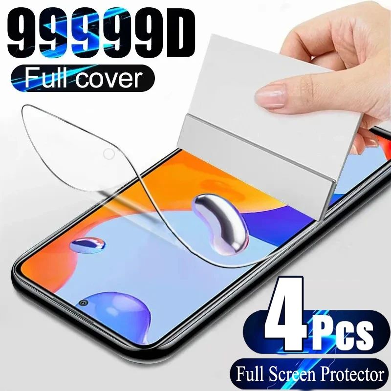 4PCS Full Cover Hydrogel Film For Redmi Note 10 9 8 Pro 9A 9