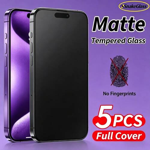 5Pcs Full Cover Matte Tempered Glass for IPhone 17 Pro Max 1