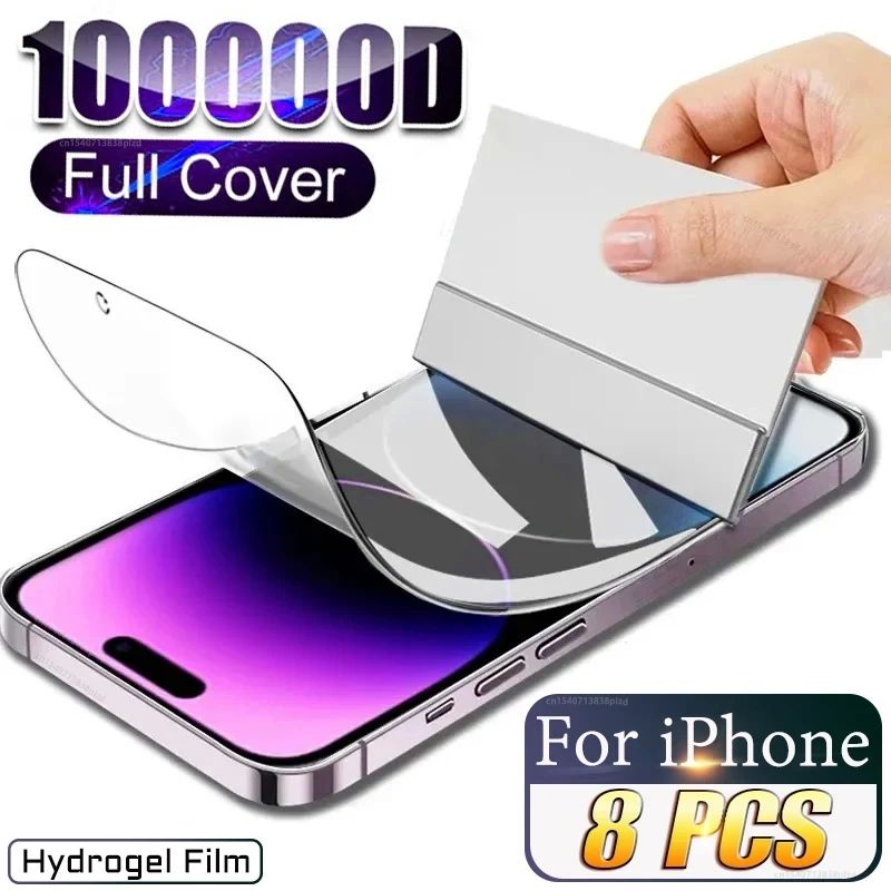8PCS For iPhone 16 15 14 Pro Max Screen Protector iPhone 13