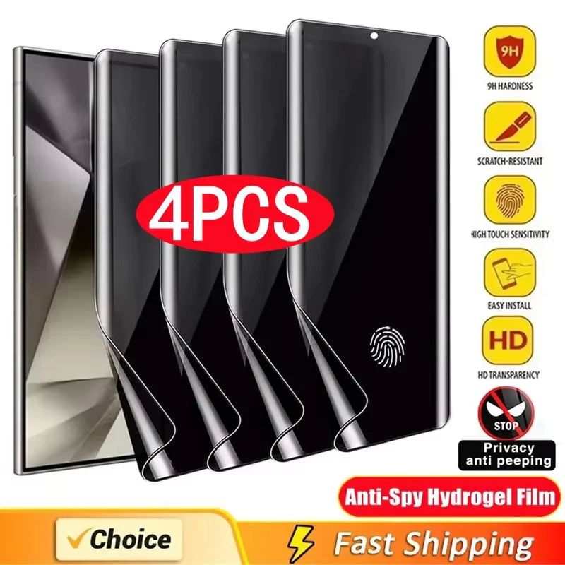 4Pcs Anti-Spy Hydrogel Film for Samsung S21 S23 S22 S24 Ultr
