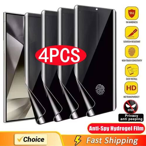 4Pcs Anti-Spy Hydrogel Film for Samsung S21 S23 S22 S24 Ultr