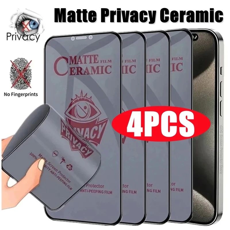 Matte Ceramic Privacy Screen Protector For iPhone 15 14 11 16Pro Max 12 Mini Anti-spy Film Not Glass