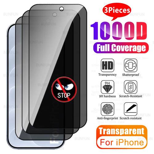 For iPhone18ProMax Privacy Screen Protector Glass 3Pcs For A