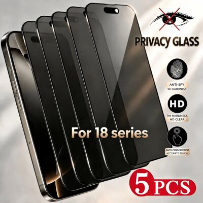 5-Pack Privacy Tempered Glass Screen Protector with 9H Hardn