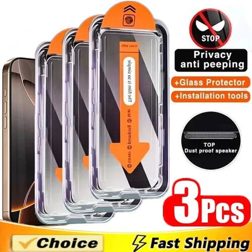 3Pcs Dust Free Installation Privacy Screen Protector for IPh