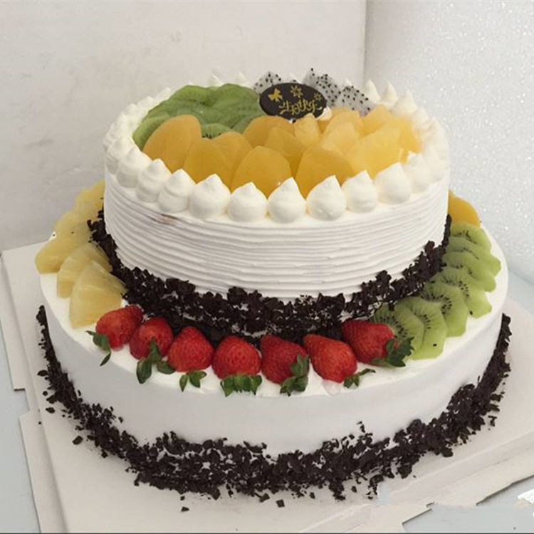 双层2层黑森林巧克力水果定制 生日蛋糕同城配送金华义乌慈溪余姚