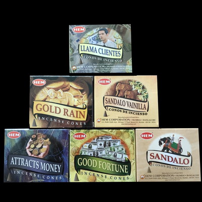 印度香HEM牌ATTRACTS MONEY塔香金雨金钱香室内薰香供奉好檀沉香