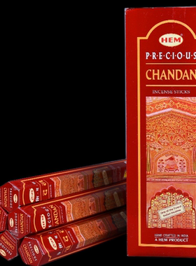 印度香HEM品牌CHANDAN沉香竹签香线香室内薰香印度原装进口正品