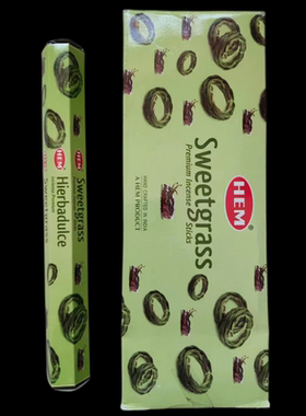 印度香HEM品牌Sweetgrass甜草香天然植物香料室内薰香薰线香清香