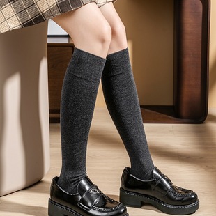 新款精纺羊毛女士护腿袜柔软亲肤保暖长筒袜时尚显瘦纯色袜子35