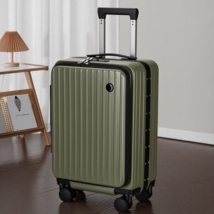 军绿色前开口1比9开深仓大容量拉链拉杆行李箱20寸24旅行一九结实