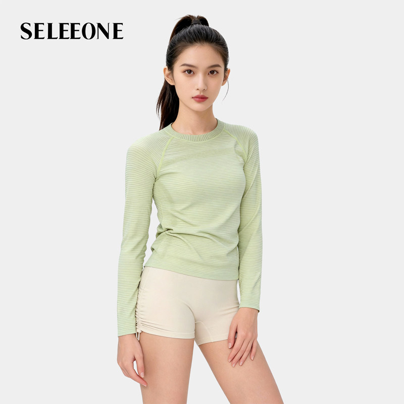 专业训练长袖圆领瑜伽服修身显瘦户外跑步运动健身服女上衣53017