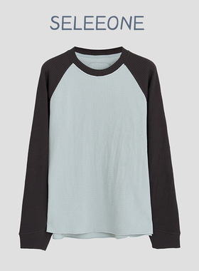 SELEEONE轻量化零压亲肤华夫格经典撞色简约百搭休闲运动长袖1033