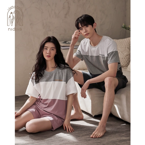 妮狄娅 Модная хлопковая пижама для влюбленных, комплект, свободный крой