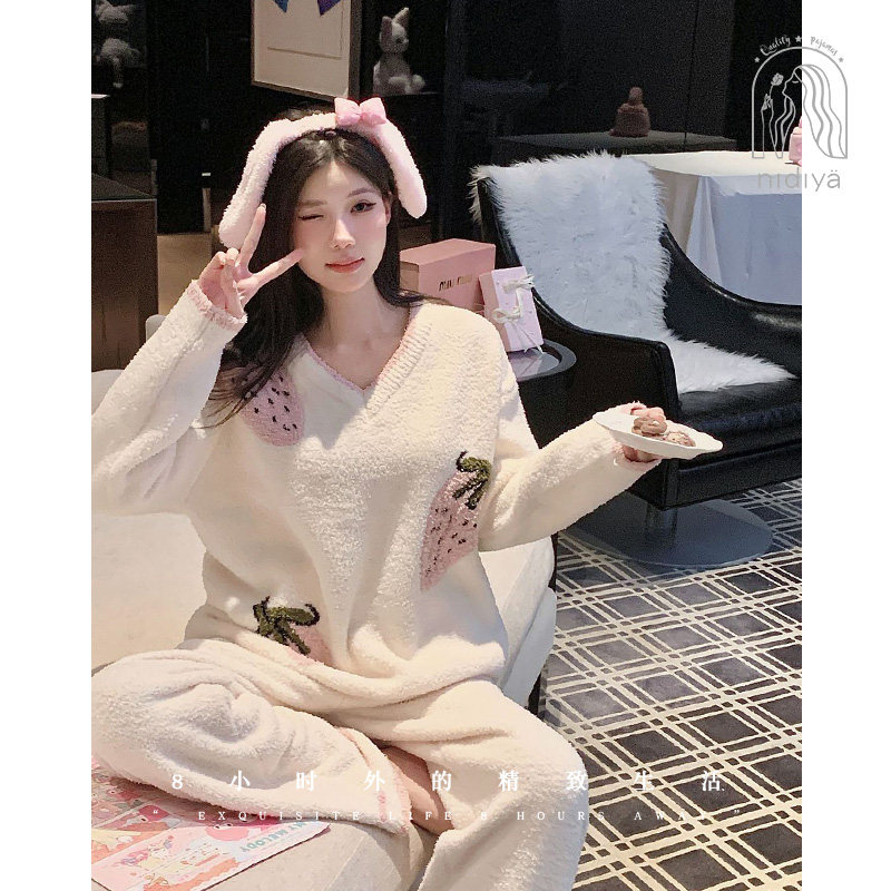 妮狄娅加厚半边绒睡衣女秋冬季甜美少女时尚可外穿保暖家居服套装,女士内衣/男士内衣/家居服,睡衣/家居服套装,淘宝优惠券,粉丝福利购,淘宝优惠卷