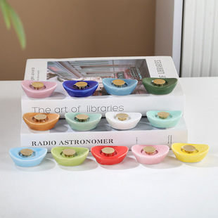 创意陶瓷元宝转转底座yoyo酱系列配件可旋转摆件转转乐底座加轴承