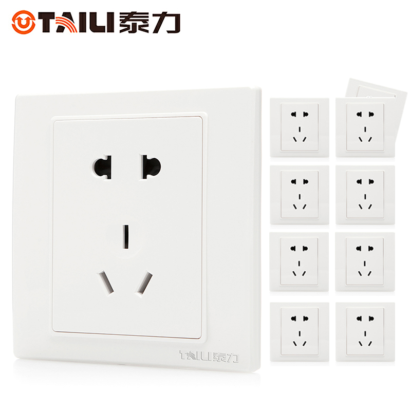 泰力白色空调网络墙壁开关插座