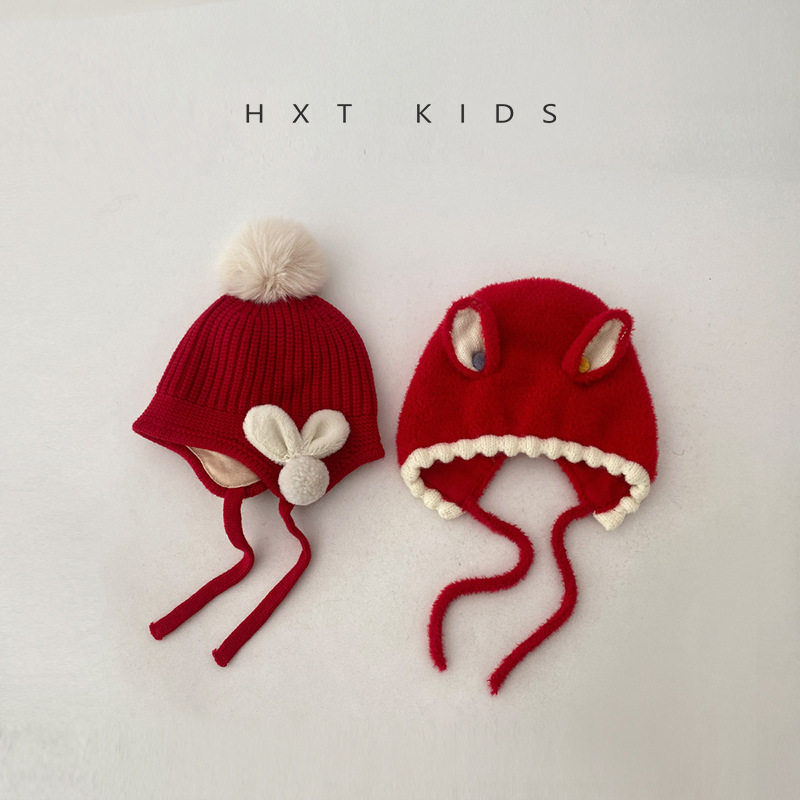 婴儿护耳帽新年红色超萌可爱小兔子系带帽子女宝宝冬天洋气保暖帽,童装/婴儿装/亲子装,帽子,淘宝优惠券,粉丝福利购,淘宝优惠卷