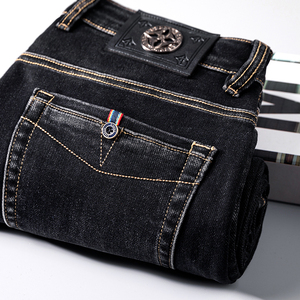 高品质】2025春秋弹力直筒牛仔裤男宽松新款商务休闲百搭长裤子男