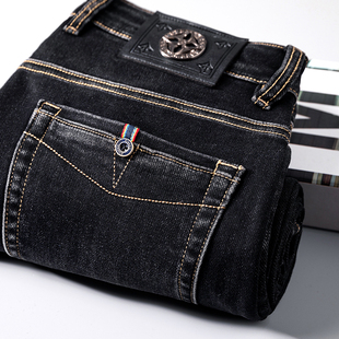 高品质】2025秋冬弹力直筒牛仔裤男宽松新款商务休闲百搭长裤子男