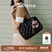 Xu Lu's same style European and American waffle toast bag for women 2026 new large-capacity Boston shoulder commuter tote bag