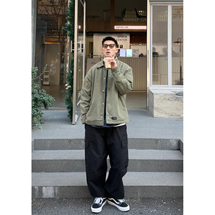 Batterup25秋冬新款 做旧加绒加厚教练夹克外套男潮牌 上衣水洗工装