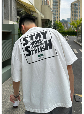 Batterup青少年日系潮牌夏季宽松纯棉百搭字母印花休闲短袖T恤男