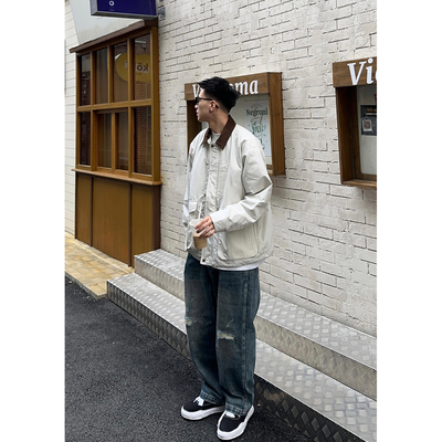 Batterup翻领秋冬宽松保暖棉服