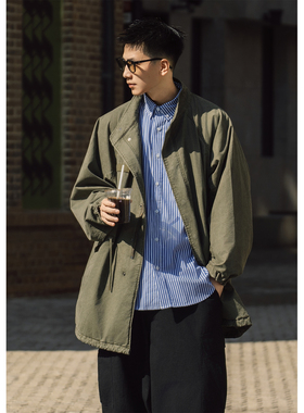 Batterup春秋新款风衣日系复古M65宽松休闲工装长款夹克外套男潮