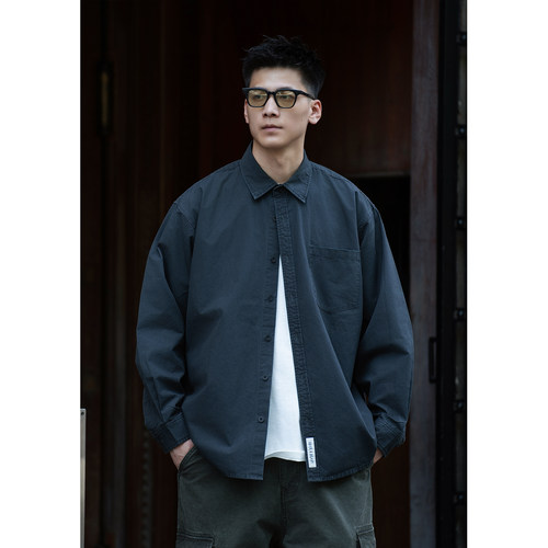 Batterup日系工装翻领衬衫男