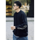 Batterup秋冬新款 圆领卫衣男潮 外套撞色拼接无帽加绒绣花套头长袖